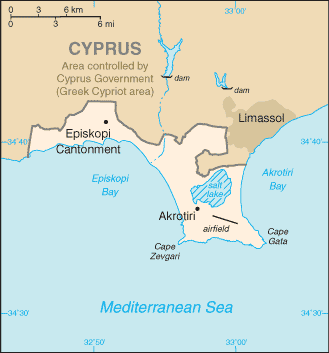 Akrotiri Dhekelia chypre carte